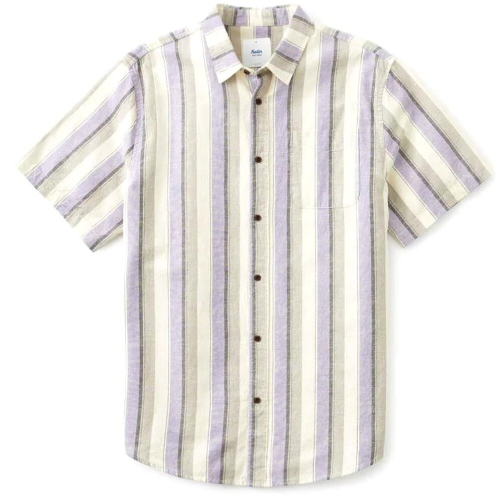 Katin Kenwood Short Sleeve Shirt Kenwood Lavender Linen Shirt Size Large